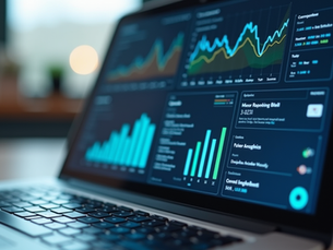 AI marketing dashboard showing real-time analytics and campaign performance