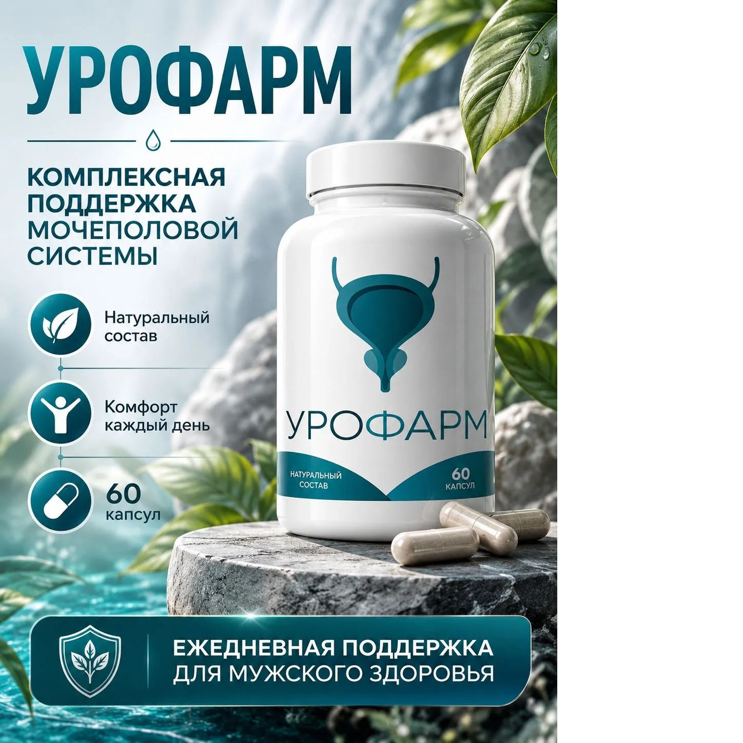 Урофарм поддержка мочеполовой системы, капсулы, 60 шт