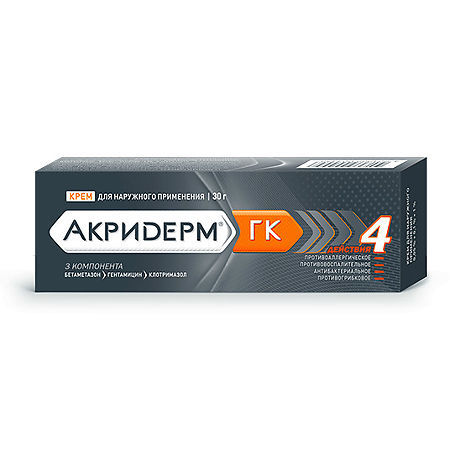 Акридерм ГК, крем 0.064%, 30 г