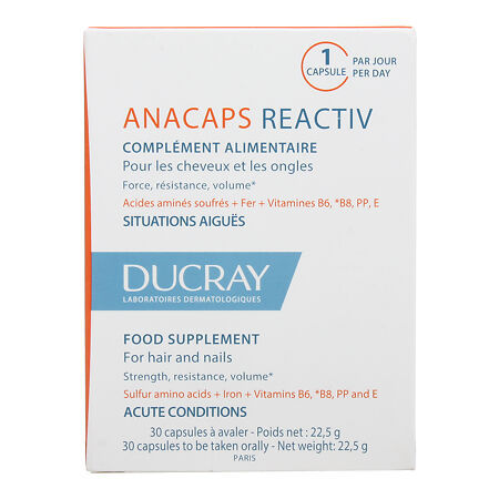 Ducray Аnacaps Реактив для волос и кожи головы капсулы, 30 шт.