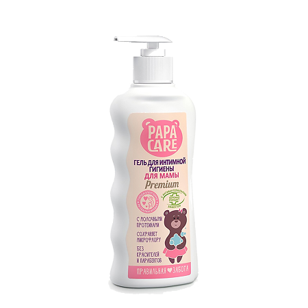 Papa Care Гель для интимной гигиены мам с молочной кислотой и пантенолом 250мл..