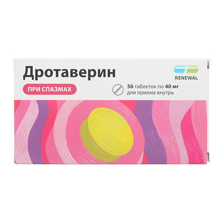 Дротаверин таблетки 40 мг Renewal, 56 шт.