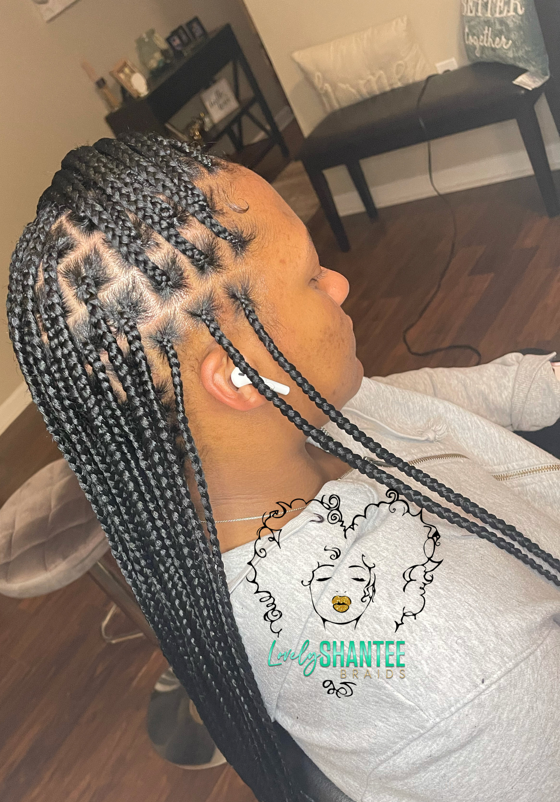 Smedium Waist Length Knotless Braids Lovely Shantee