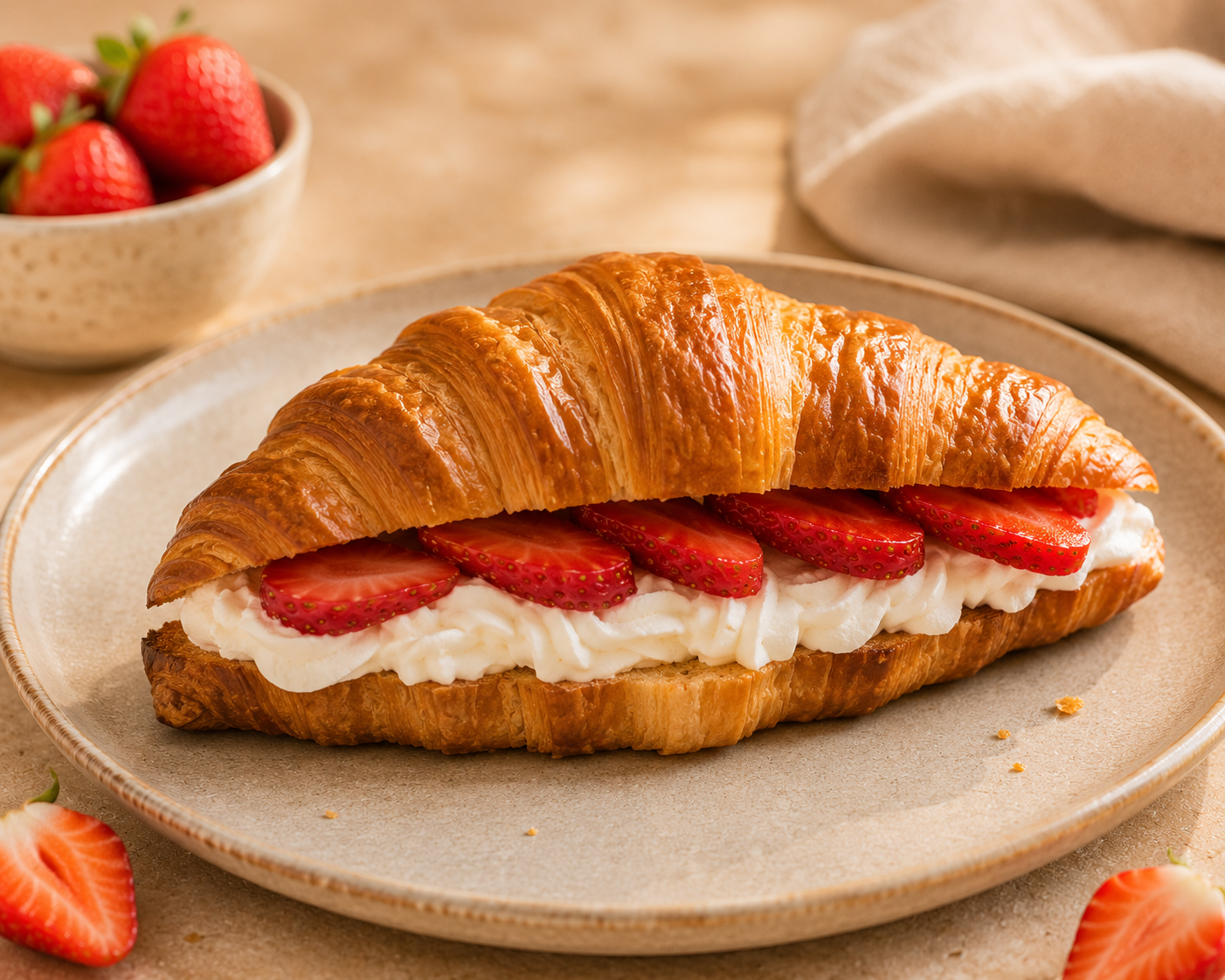 Strawberry & Cream Croissant Sandwich
