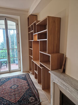 bibliothèque sur mesure en chêne, partie gauche