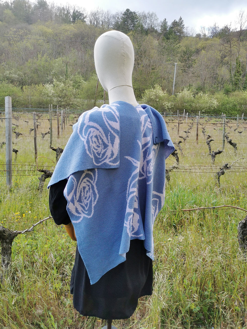 Miniature : Ponshawl/Cape motif roses100% mérinos