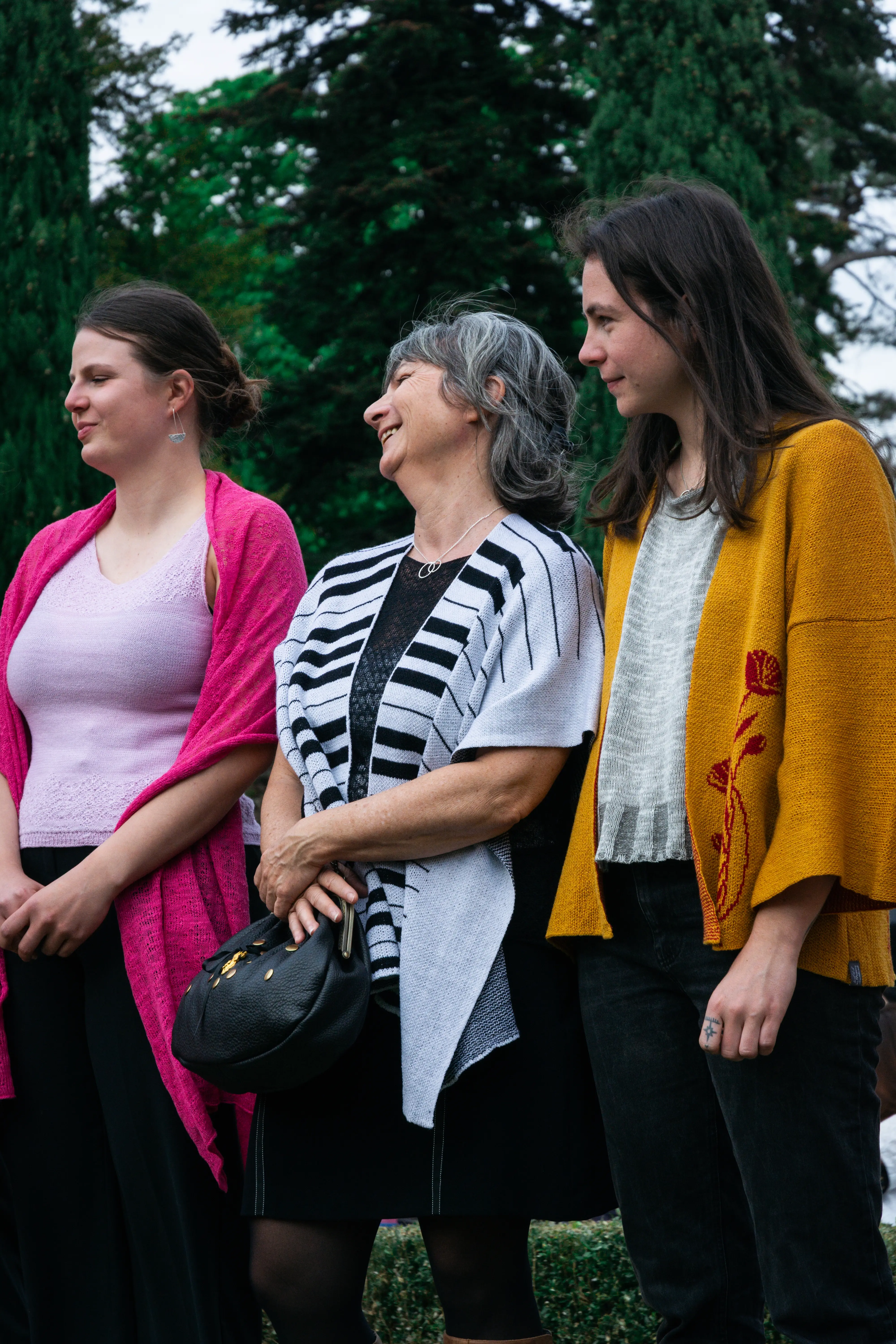 étole rose cape piano veste tulipes