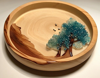 resin art on crockery using very small pieces of wood.jpg