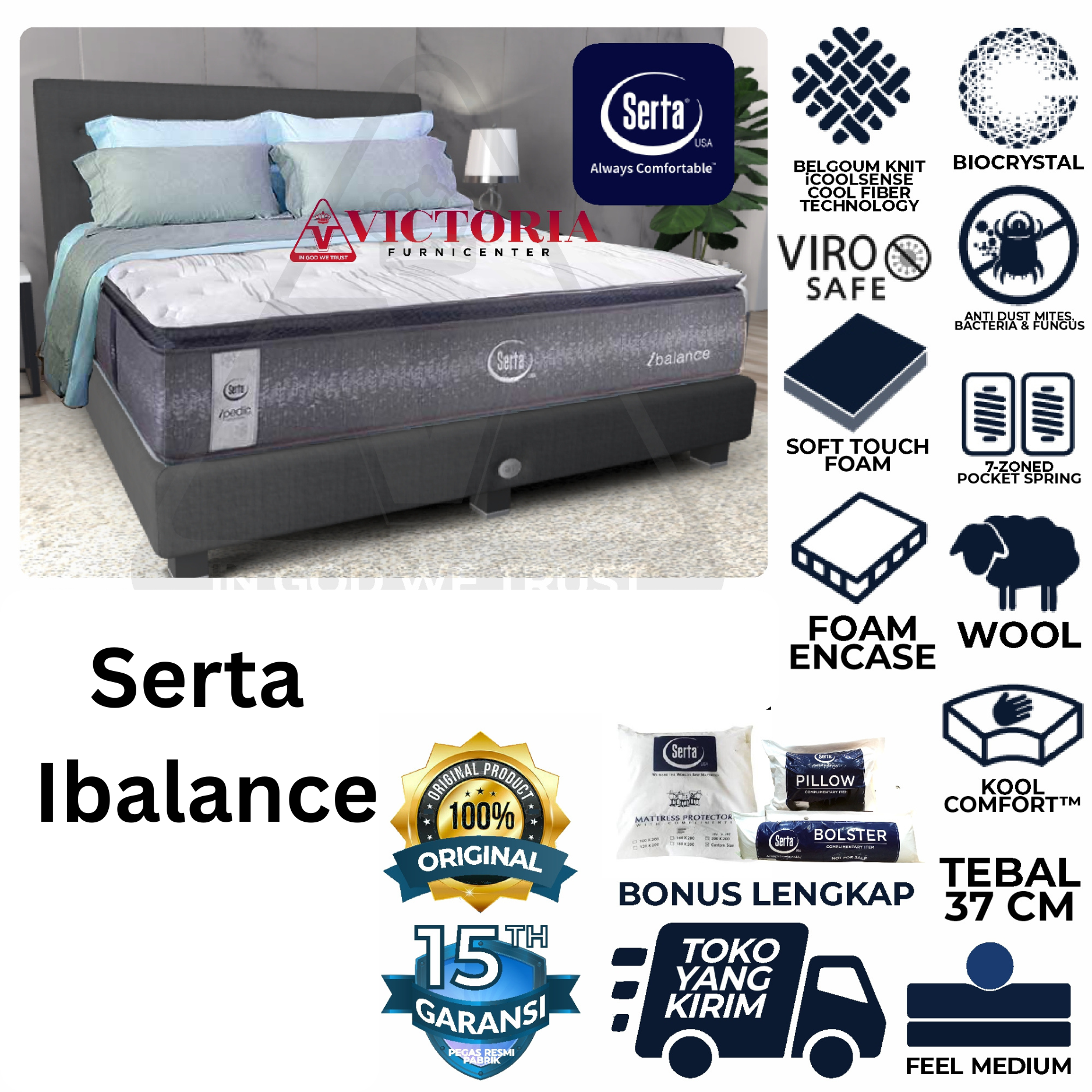 Serta iBalance - Kasur Saja - 160 x 200 160x200