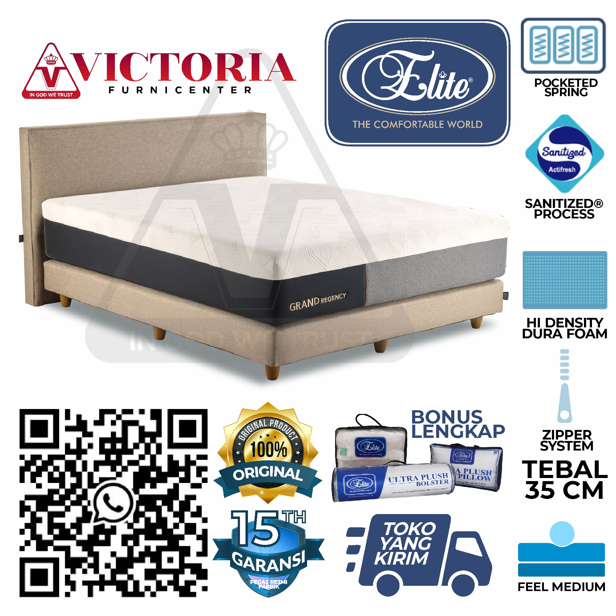Elite Grand Regency - Kasur Saja - 200 x 200 / 200x200