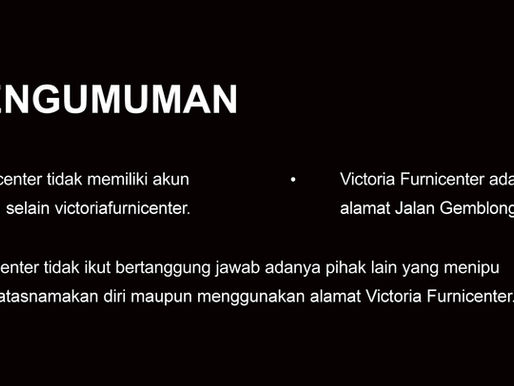 Pengumuman Victoria Furnicenter Gemblongan