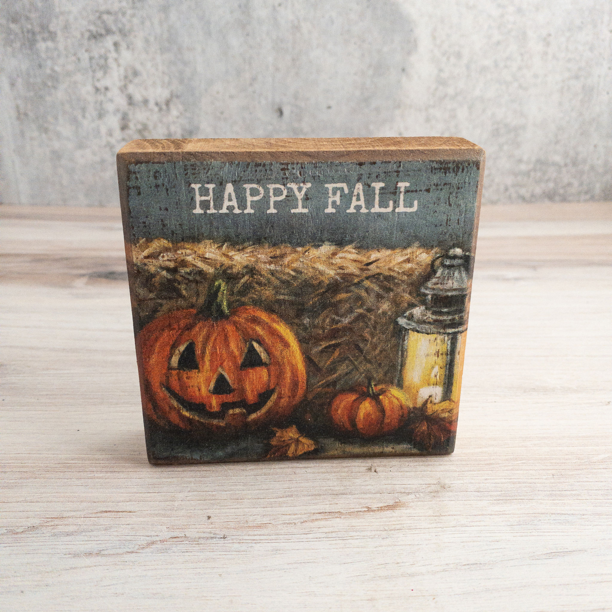Happy Fall Block Sign