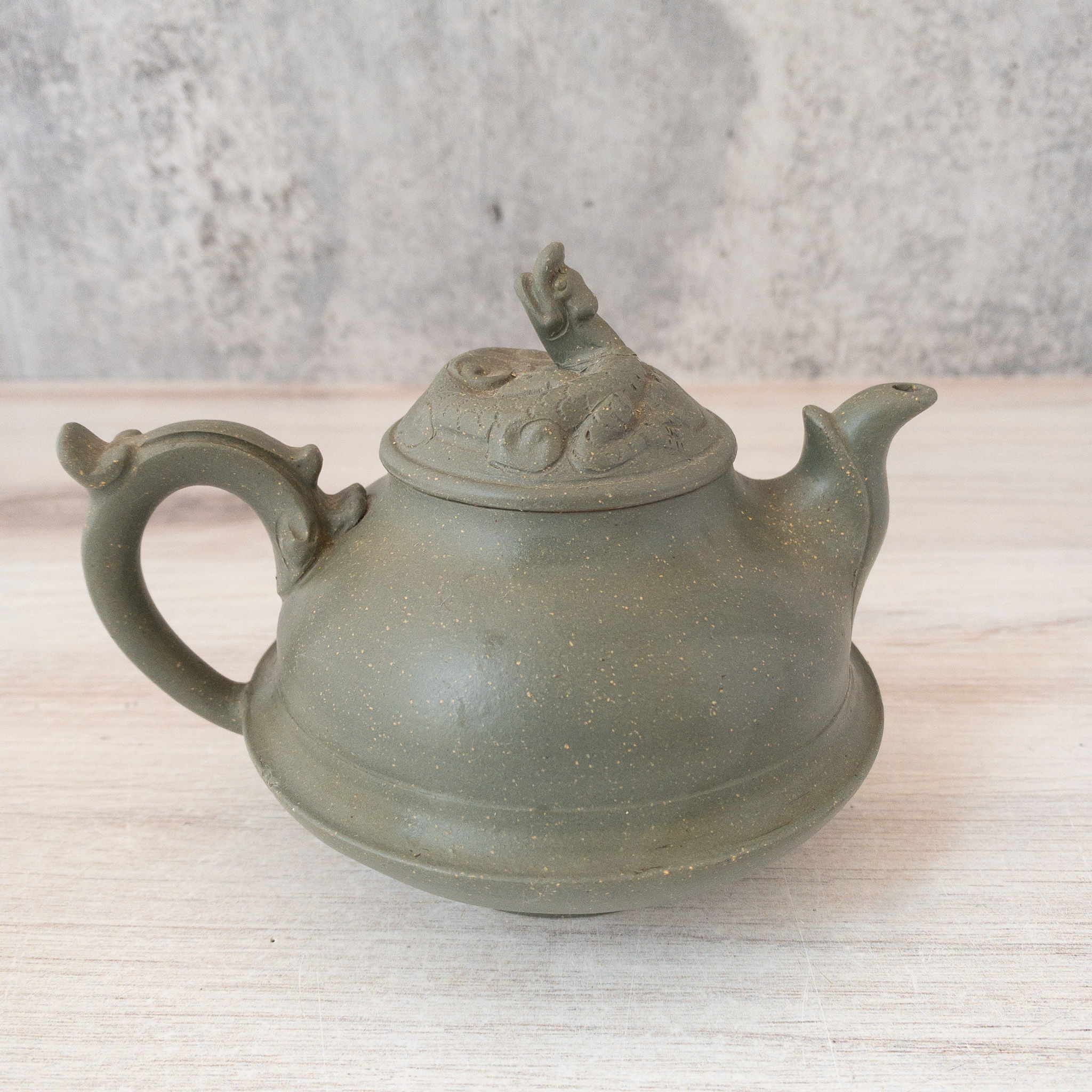 Yixing-Style Green Clay Teapot