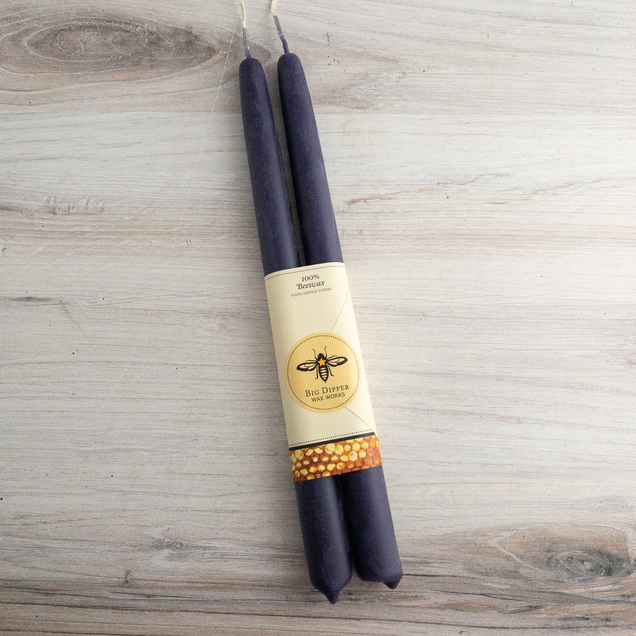 100% Pure Beeswax Taper Set - Eggplant