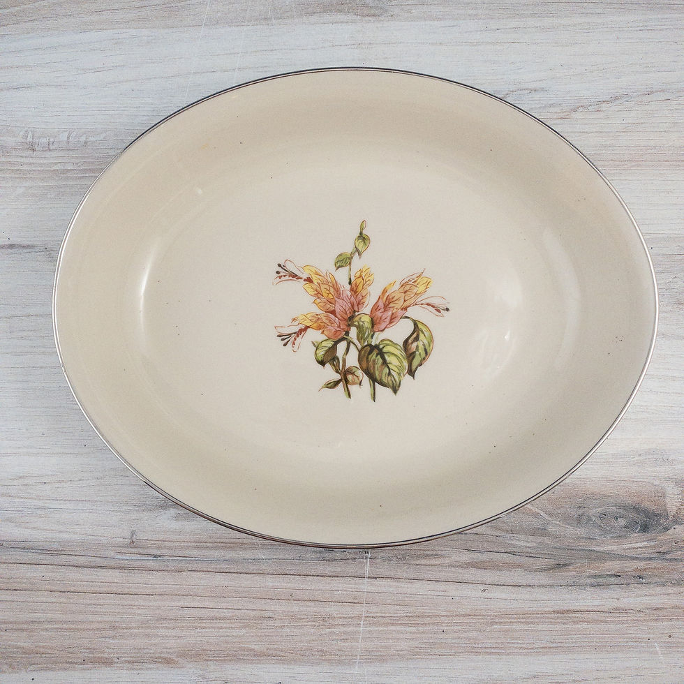 Thumbnail: Vintage "Cambria" Oval Footed Serving Bowl by Flintridge