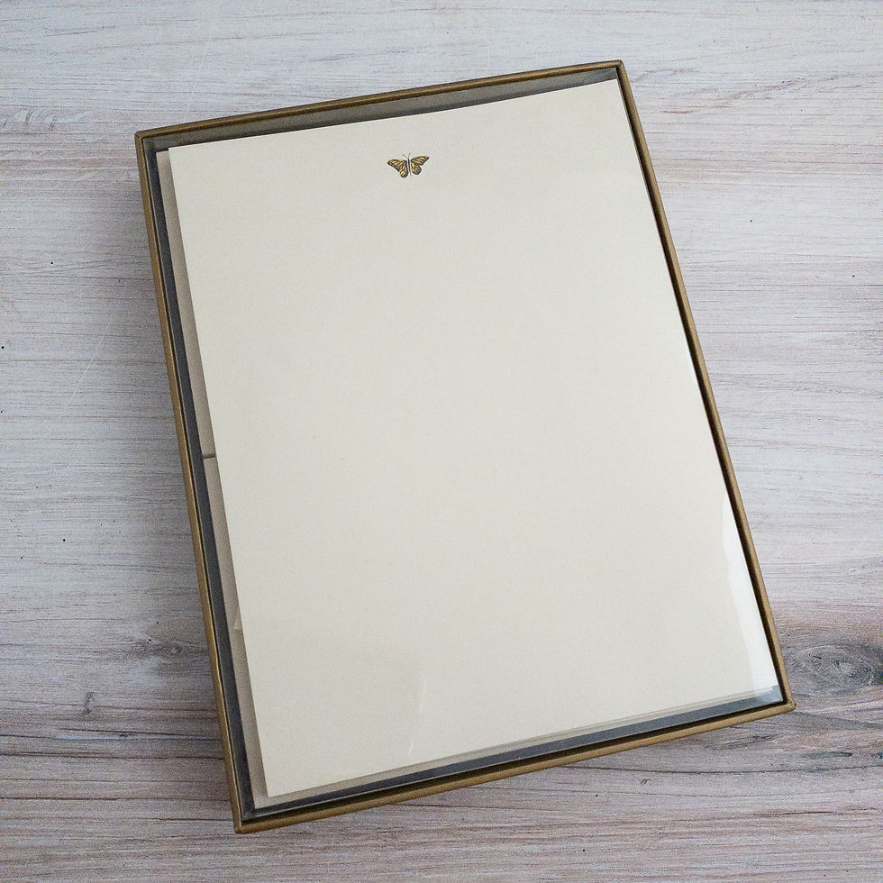 Gold Butterfly Stationary Set
