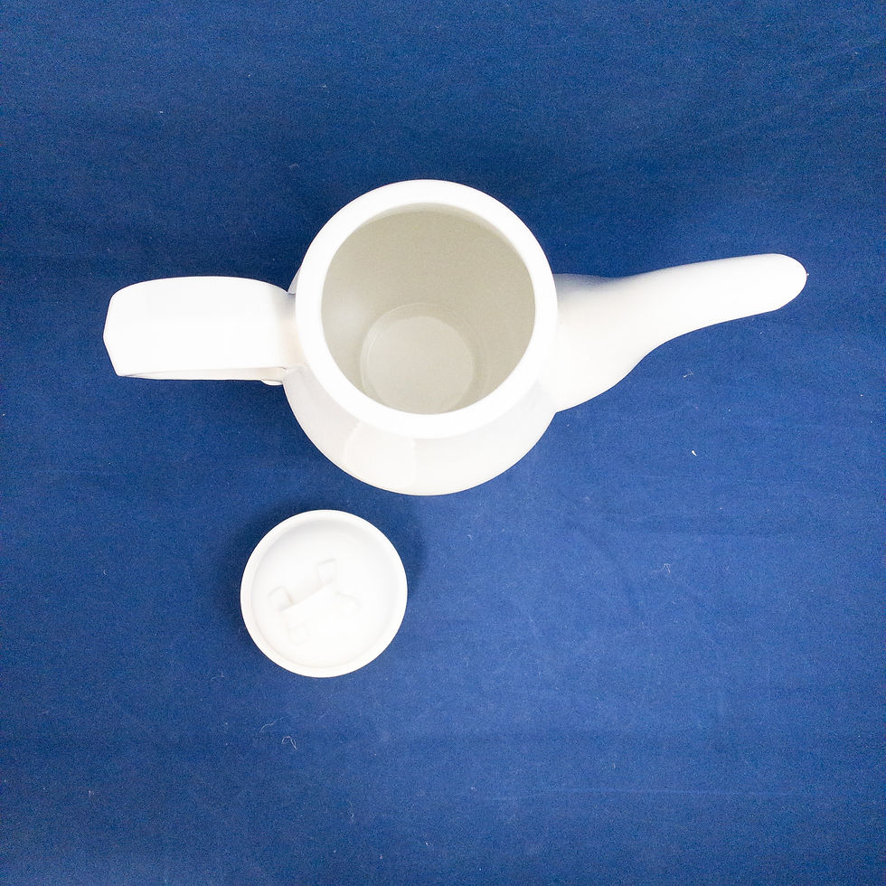 Thumbnail: Vintage White Ceramic Coffee Pot with Lid