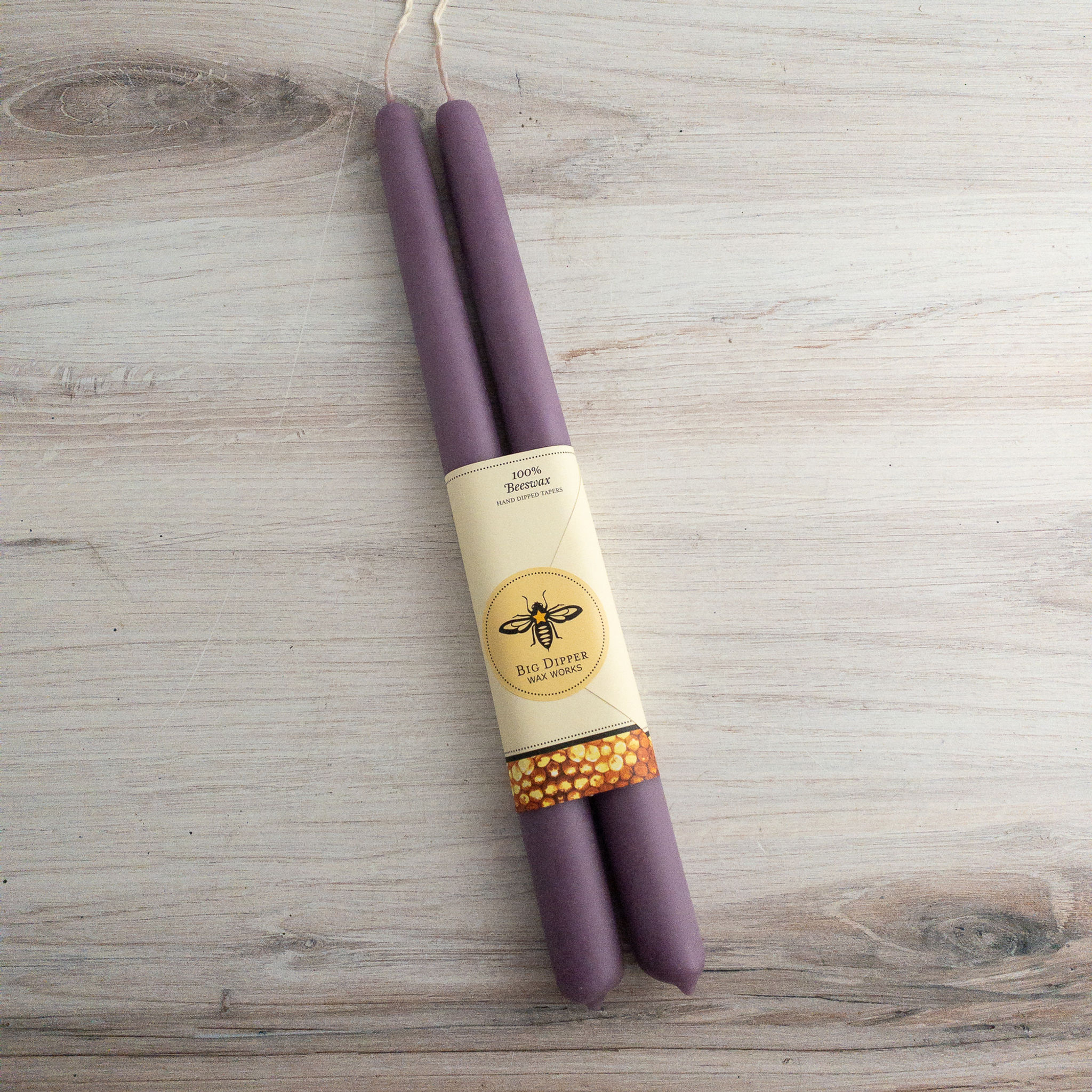 100% Pure Beeswax Taper Set - Lilac