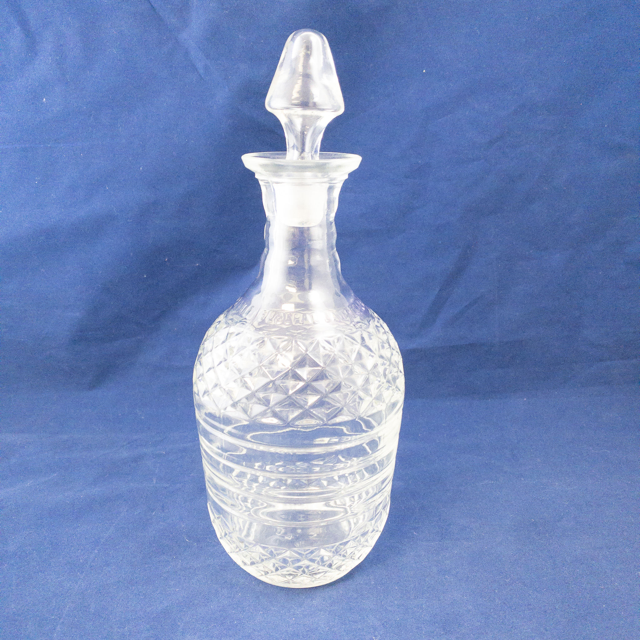 1940s Federal Law Embossed Glass Liquor Decanter