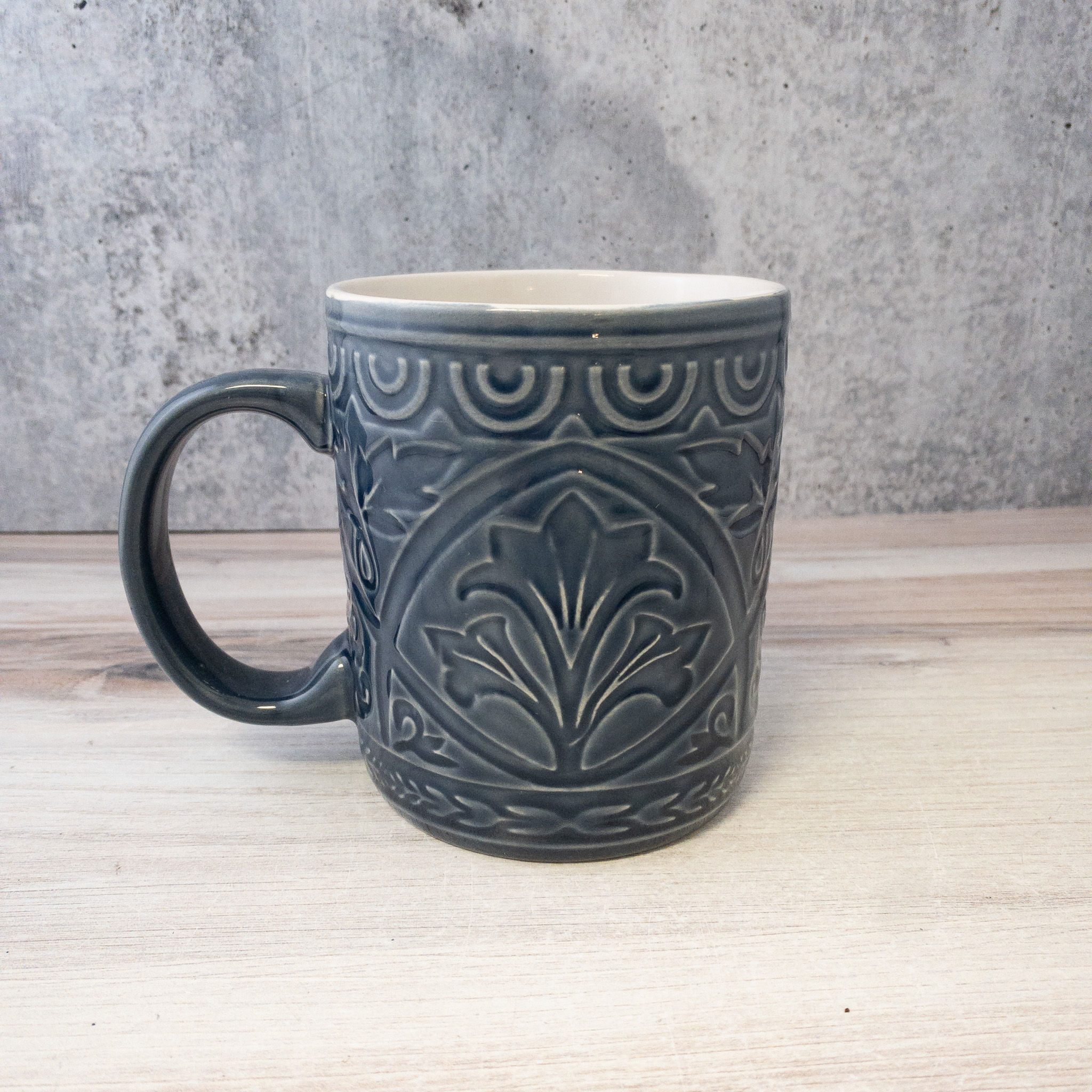 Oversized Boston Warehouse Embossed Mug