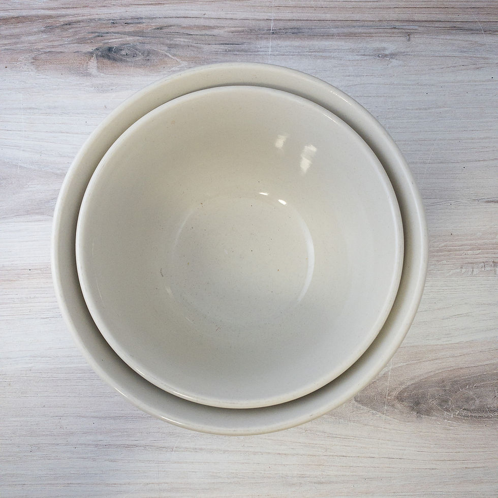 Thumbnail: 1970s Vintage Sweet Flowers Stoneware Bowl Set