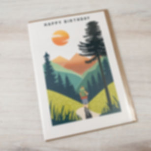 Hiking Happy Birthday Card