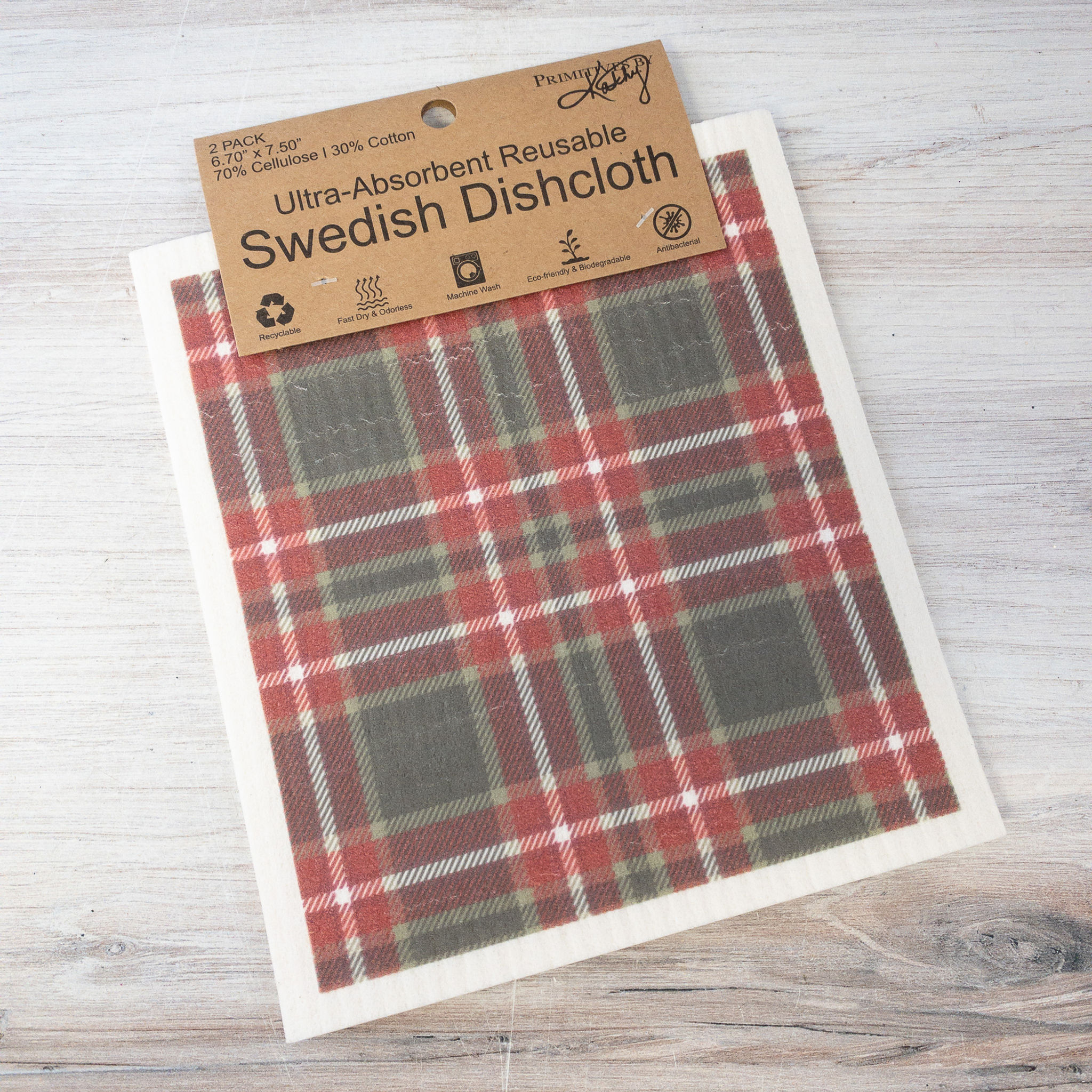 Red Plaid Swedish Cloth Set