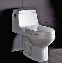 One piece toilet