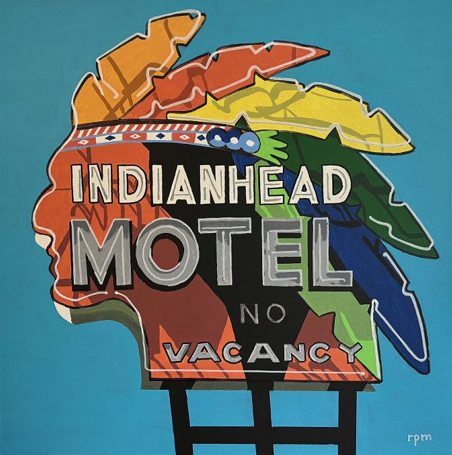 Indianhead Motel 6"x6" Framed Print