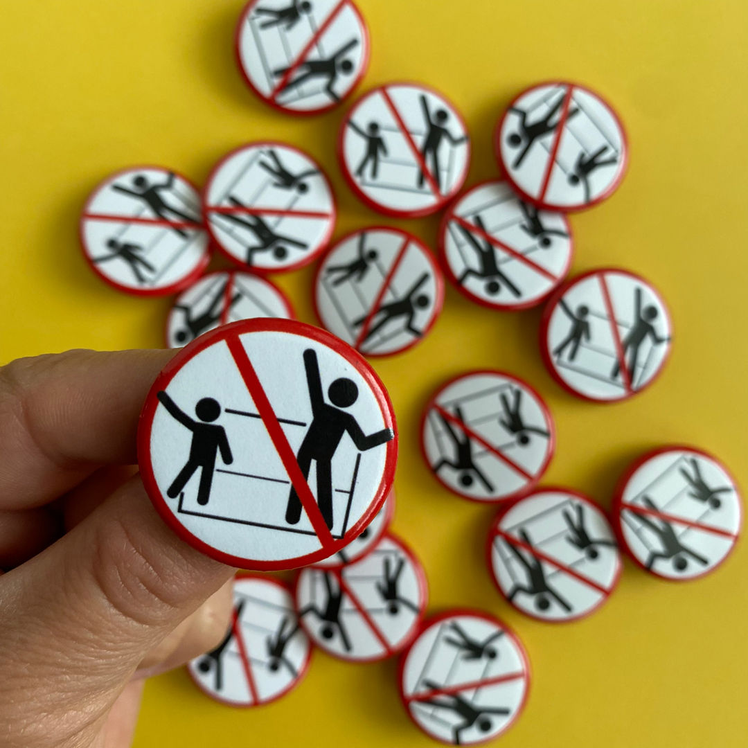 Safety Sign  Red - Button