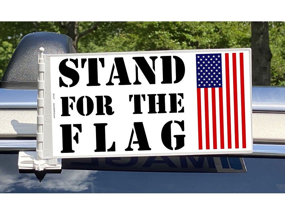 Stic-it Stand for the Flag rotating car window sign is eye catching, weatherproof, durable, car friendly, reusable
