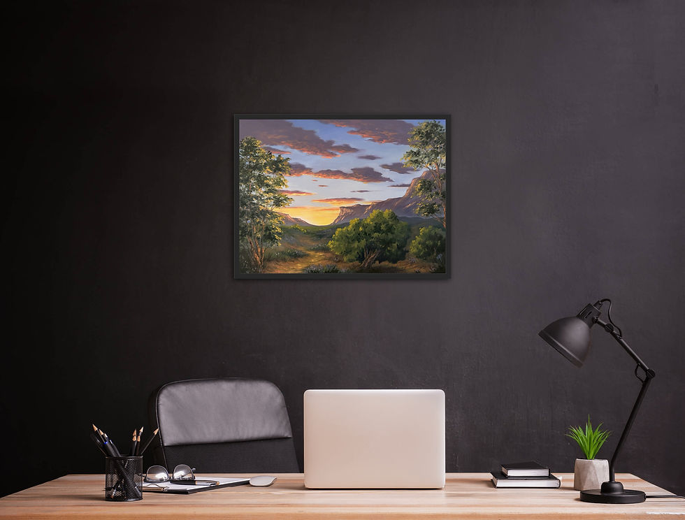 Thumbnail: Western sunset landscape fine art oil painting of Utah Colorado desert original art for sale