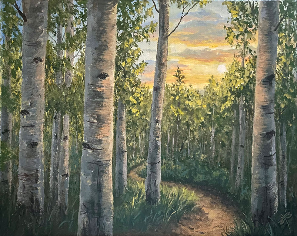 western landscape fine art for sale original oil painting forest sunset 