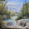 Glacier National Park Plein Air landscape oil painting on canvas western art