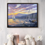 Thumbnail: sunset over the mountain lake with the sailboats coming into port by artist Sandy Bridgewater oil painting original artwork