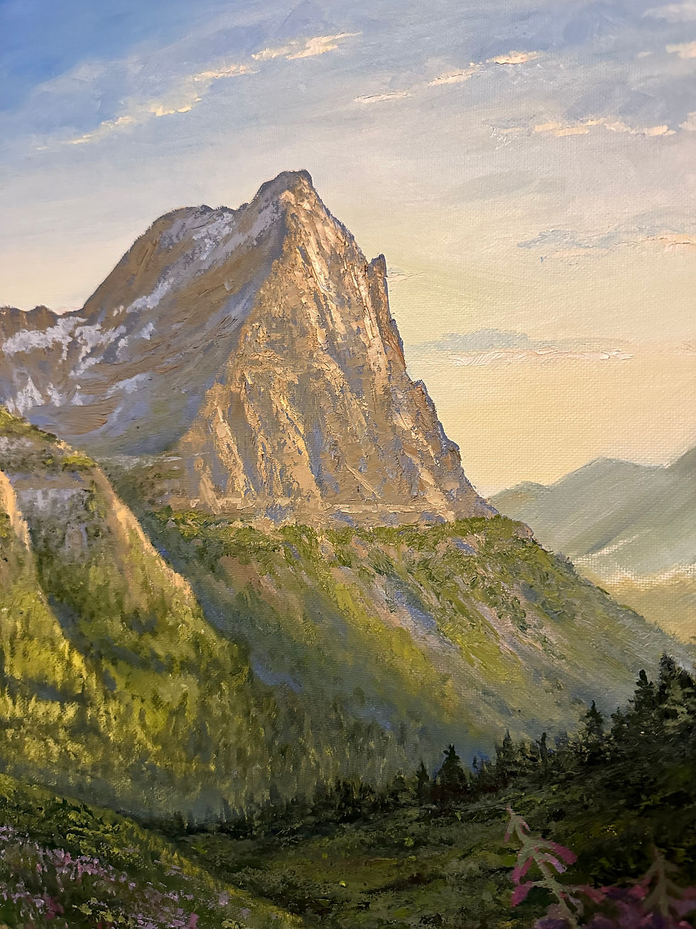 Thumbnail: western landscape fine art for sale original oil painting famous scenic view from glacier national park Montana