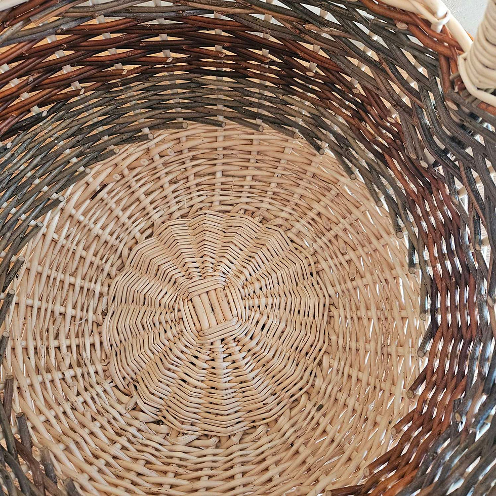 Miniature : Fond du panier rond en osier en forme de boule  | Chemin Tressant