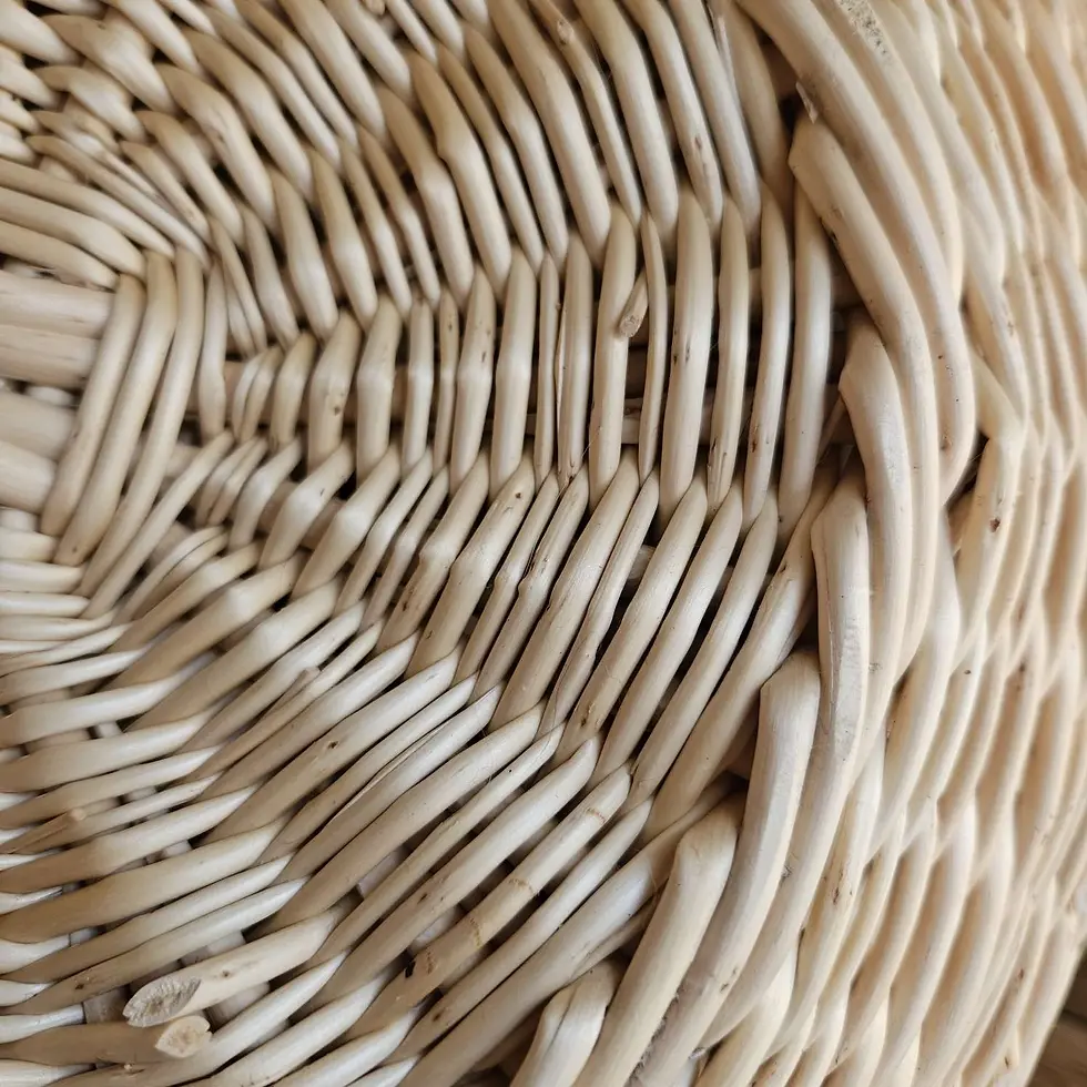 Miniature : Panier rond en osier en forme de boule | Chemin Tressant