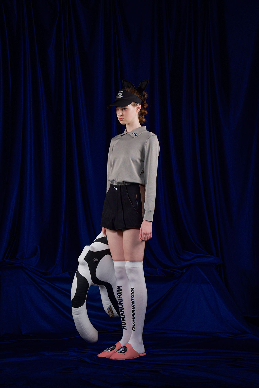 Thumbnail: 飘旗徽标长袖针织POLO衫 Logo-patch Long Sleeves Knit Polo