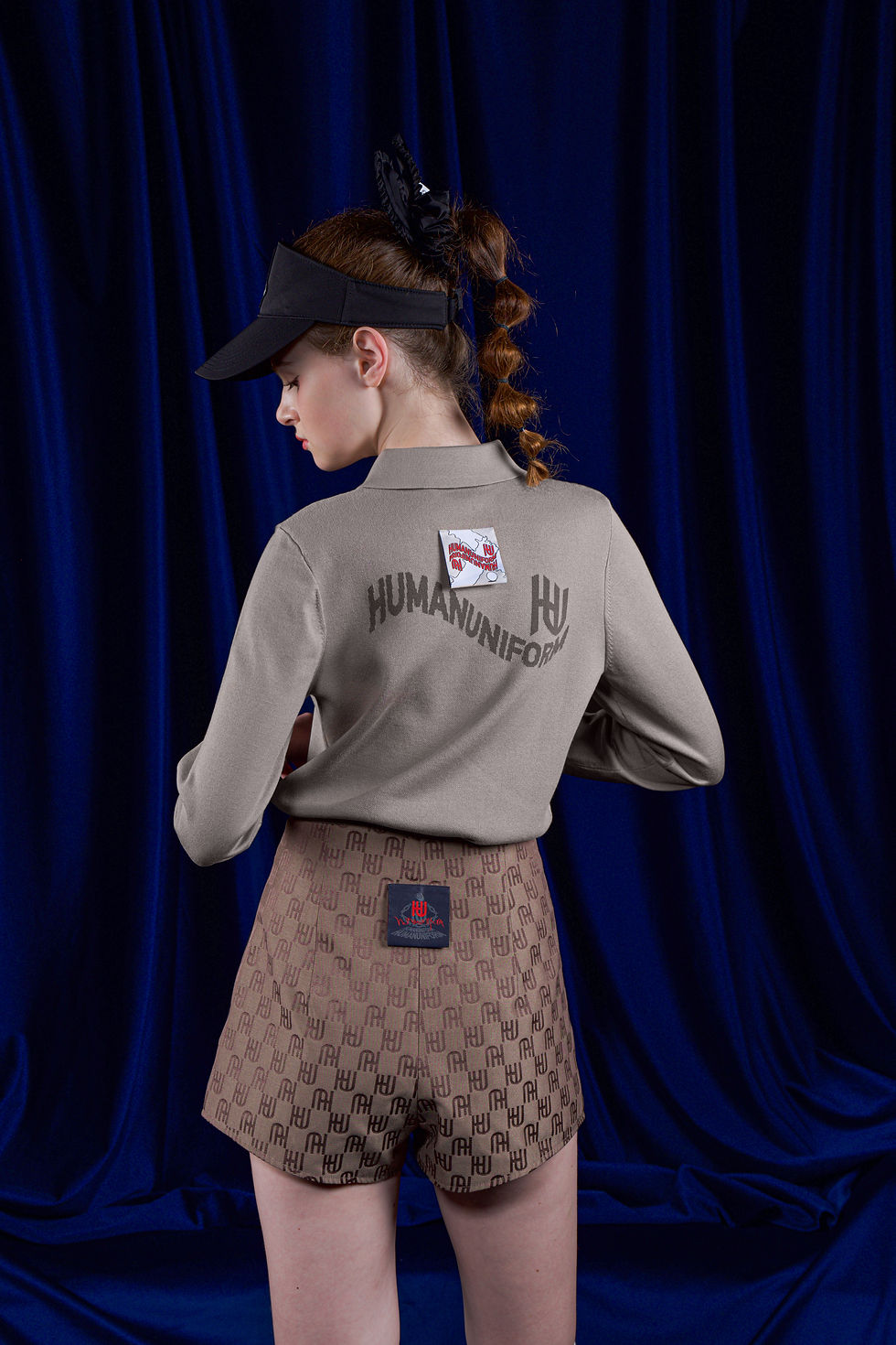 Thumbnail: 飘旗徽标长袖针织POLO衫 Logo-patch Long Sleeves Knit Polo