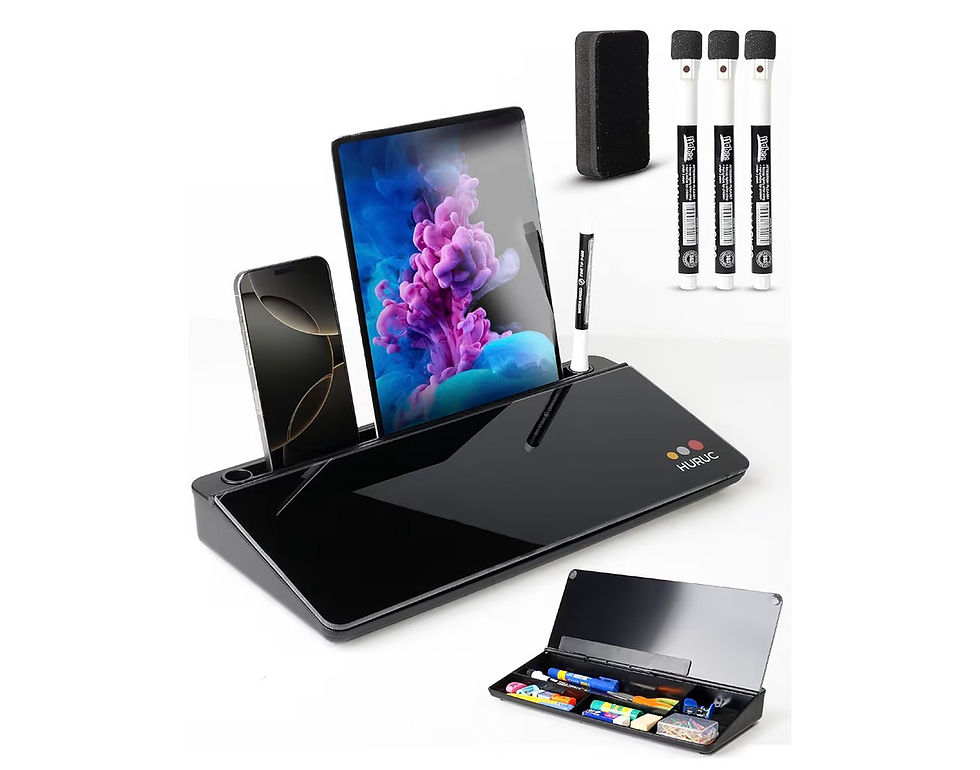 Thumbnail: Small Glass Desktop Whiteboard with Storage,15.3"x7.08"x2.16" inch Desktop Dry E