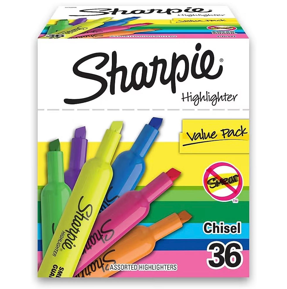 Thumbnail: Sharpie Tank Highlighters, Fluorescent And Pastel Highlighters, Chisel Tip, High
