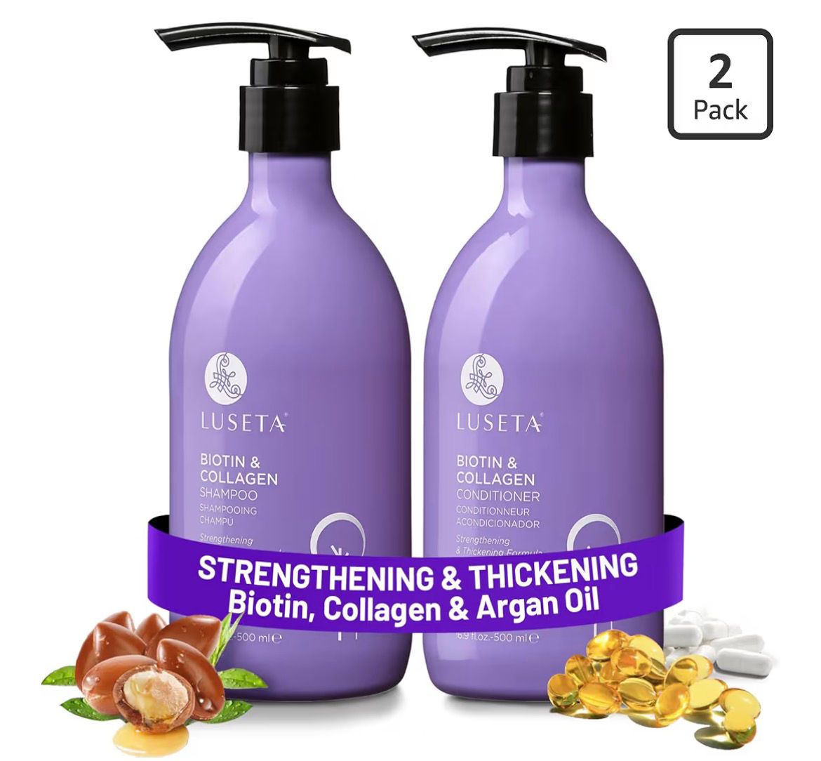 Luseta Biotin & Collagen Shampoo and Conditioner Set for Thinning Hair – Thicken