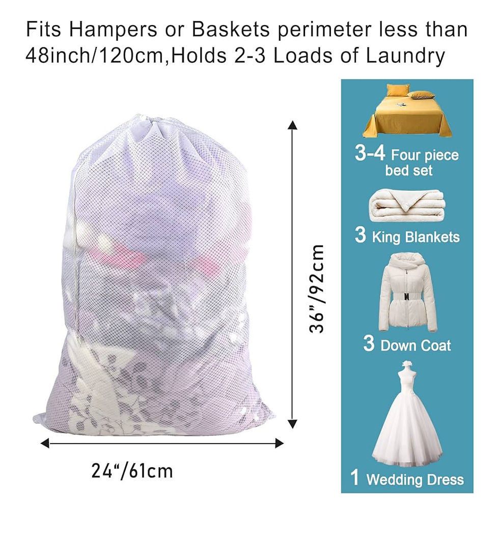 Thumbnail: Polecasa Extra Heavy Duty Large Diamond Mesh Laundry Bags with Drawstring Closur