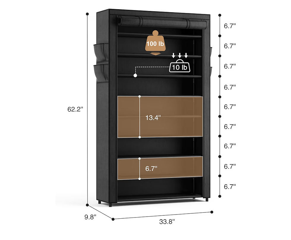 Thumbnail: Shoe Rack with Covers - 10 Tiers Tall Shoe Rack Organizer Large Capacity Shoe Sh