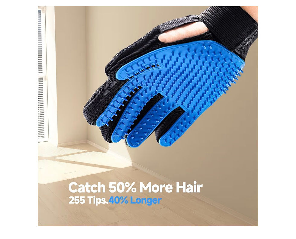 Thumbnail: 4 Pack Pet Grooming Kit - Deshedding Rake, Fine Tooth Comb, Grooming Gloves & Ba