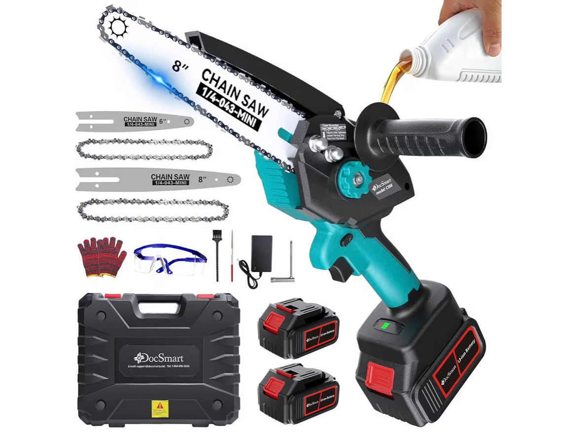 Mini Chainsaw Electric Cordless: 8 inch & 6 inch Brushless Chain Saw with 2x4000