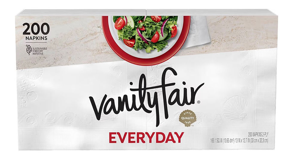 Thumbnail: Vanity Fair Everyday Paper Napkins, 200 Count, Disposable Napkins Made Soft And 