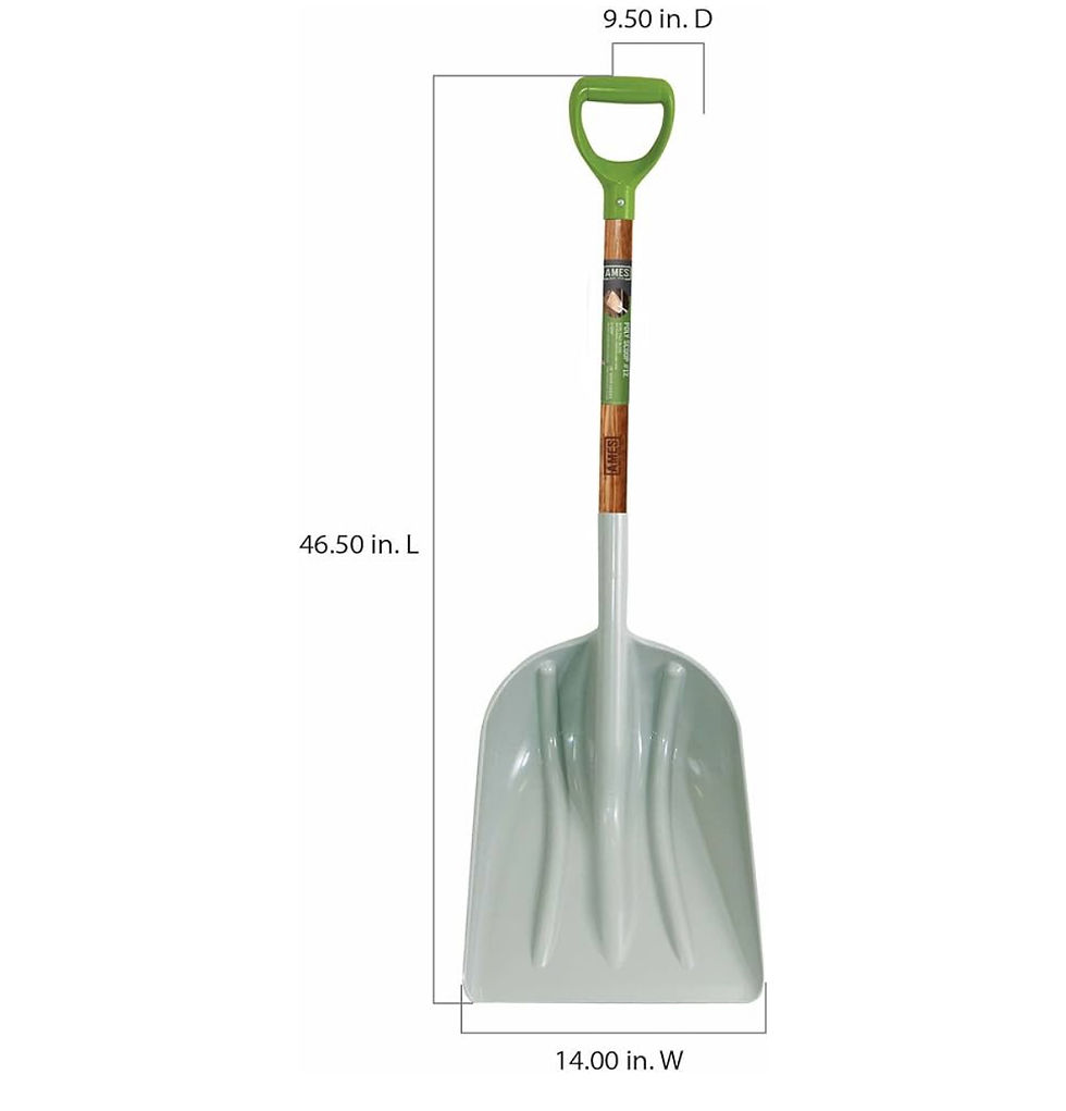 Thumbnail: AMES 46-Inch Poly Scoop with Hardwood Handle and Ergonomic D-Grip, Ideal for Gar