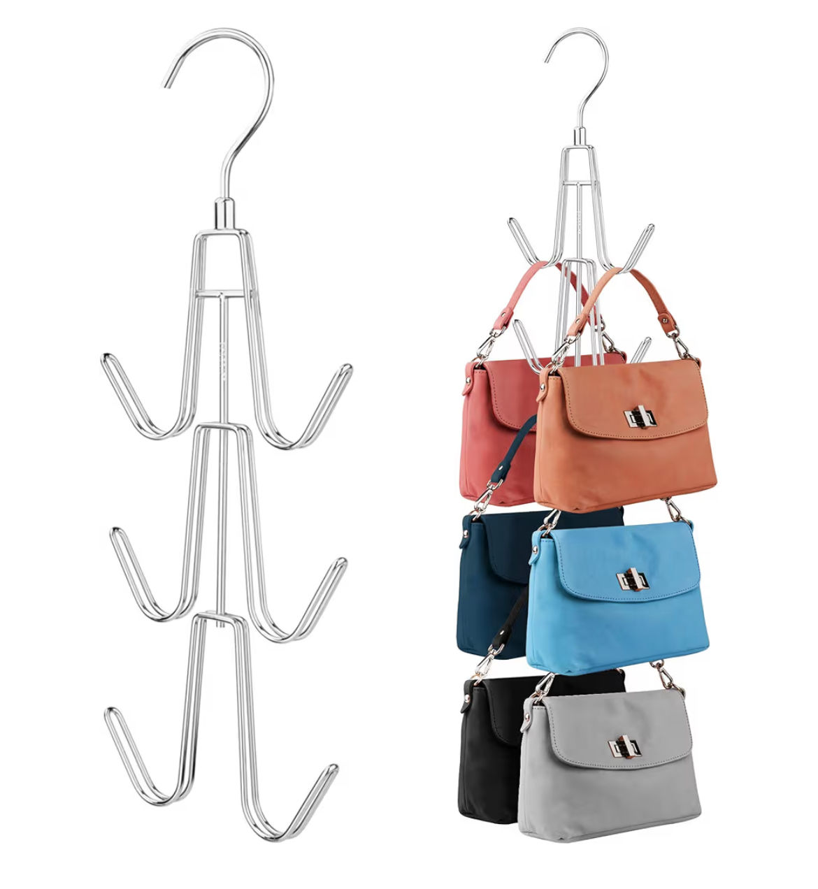 ZEDODIER Purse Hanger Organizer for Closet, 2 Pack Hanging Bag Holder, Keeping P